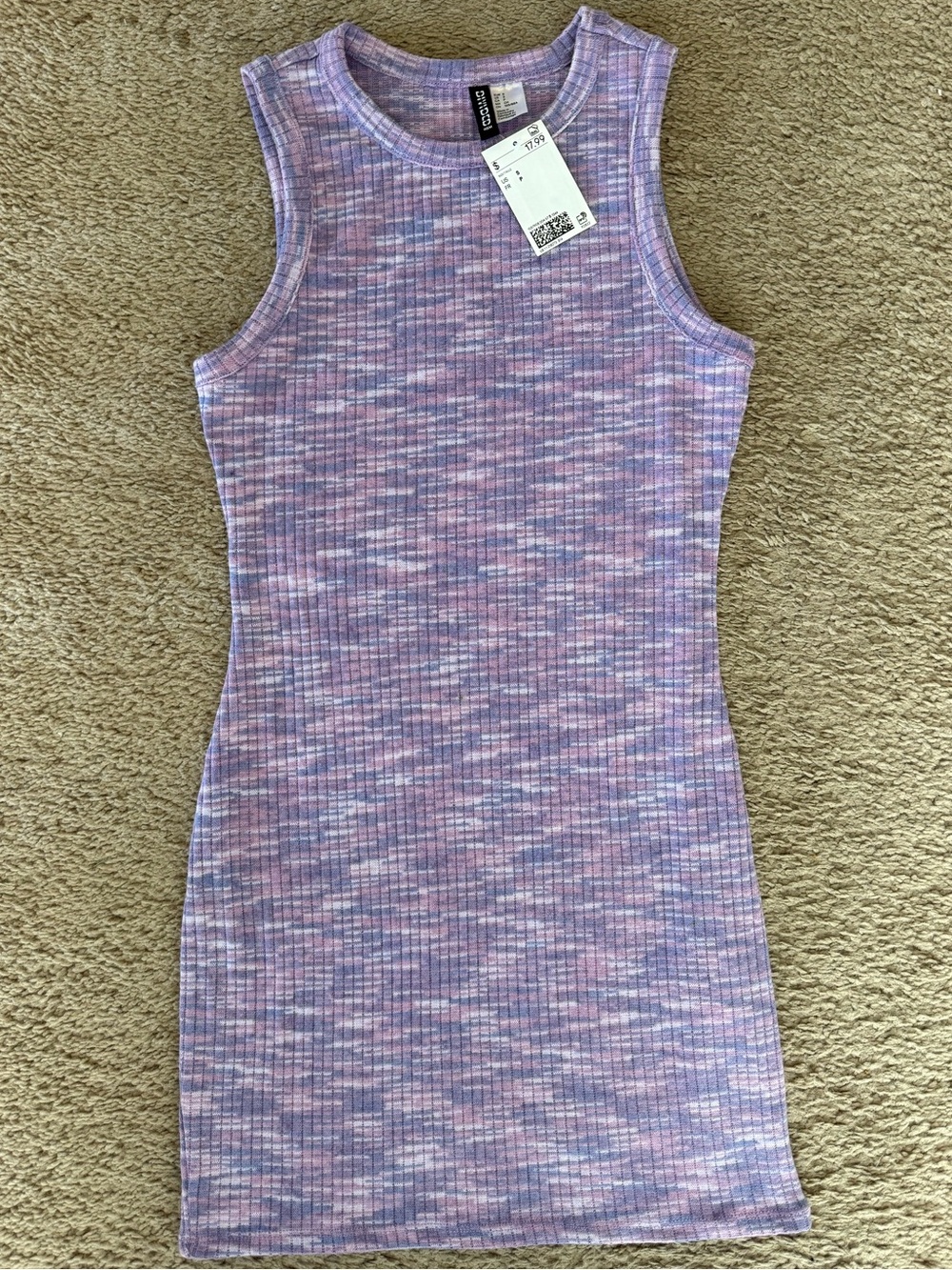 H&M Lavender and Light Blue Ribbed Tank Dress